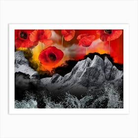 Poppies In The Sky Art Print