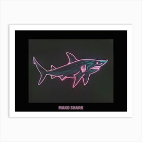 Neon Pink Red Mako Shark Poster 1 Art Print