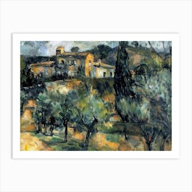 Winter Valley Painting Inspired By Paul Cezanne Art Print