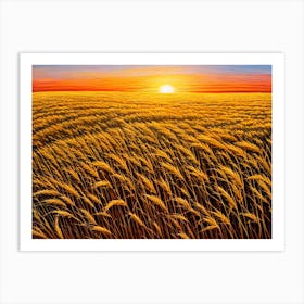 Sunset Wheat Field 2 Art Print
