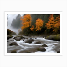 Fall Time Along the Estacada River-1 Art Print