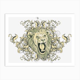 Lion Head Visual Art Art Print