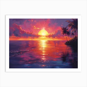 Sunset At The Beach 5 Art Print