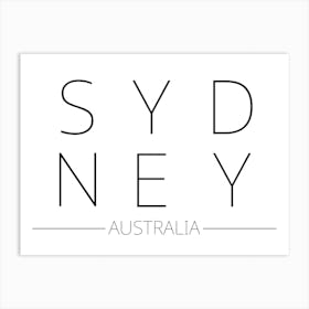 Sydney Australia Typography City Country Word Art Print