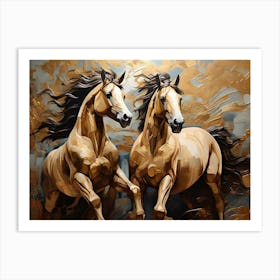 Two Horses Running 3 Art Print