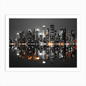 New York City Skyline At Night 1 Art Print