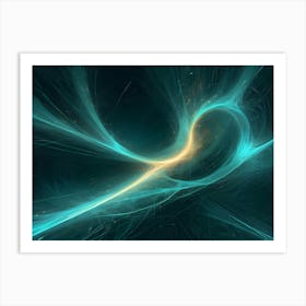 Abstract Swirling Pattern With Glowing Lines In A Dark Space Art Print