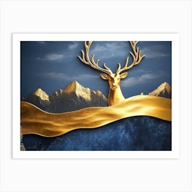 Golden Deer Art Print