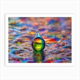 Rainbow Droplet Art Print