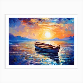 Sunset Boat Art Print