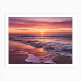 Sunset On The Beach Paintings Art Print 12 Art Print