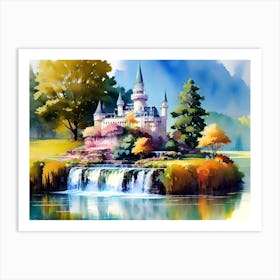 Castle By The Water Art Print