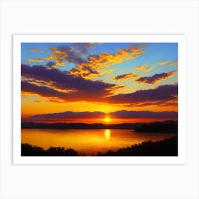 Sunset Over The Lake 4 Art Print