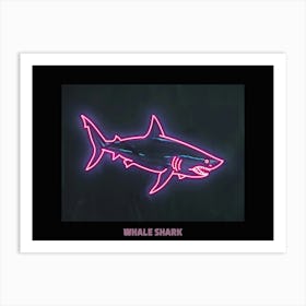 Neon Pink Red Whale Shark Poster 1 Art Print