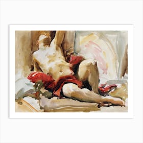 Man With Red Drapery After 1900, John Singer Sargent Art Print