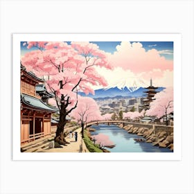 Cherry Blossoms In Kyoto Art Print