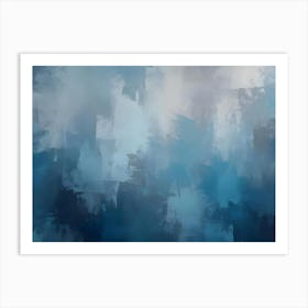 Abstract Blue Background With Brush Strokes And Texture 1 Art Print