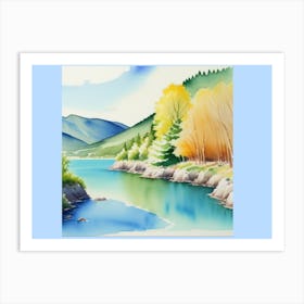 Authentic Landscape Watercolor Painting Art Print