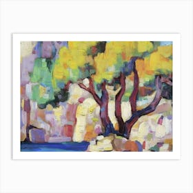 Tree By The Water Art Print