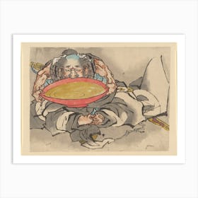 Sakata Kintoki Drinking Sake Wine, Katsushika Hokusai Art Print