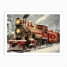 Christmas Train 2 Art Print