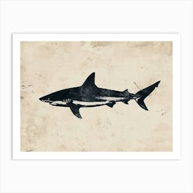 Grey Shark Silhouette 8 Art Print