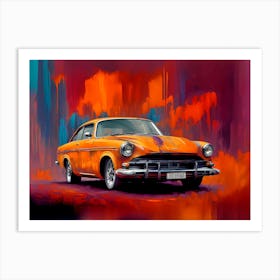 Orange Car Art Print