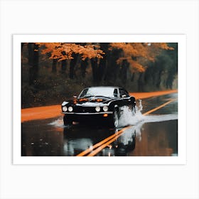 Luxury car in a Rainy Day Art Print