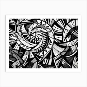 Patterns Abstract Black And White 6 Art Print