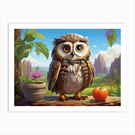 Owl In The Forest Art Print