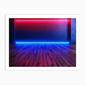 Blue And Red Neon Lights Art Print