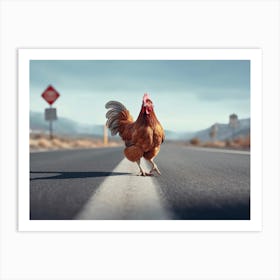 An 1028 Why Did The Chicken Cross The Road 5x7 Art Print