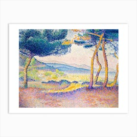 Pines Along The Shore Painting Art Print