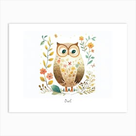Little Floral Owl 5 Poster Art Print