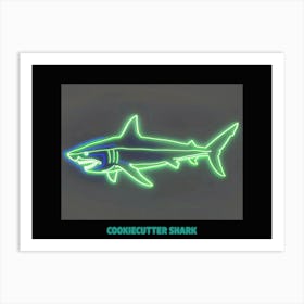 Neon Green Cookiecutter Shark Poster Art Print