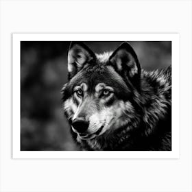 Black And White Wolf Art Print