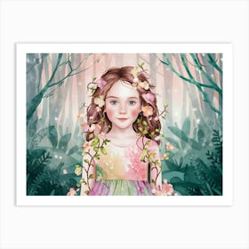 Fairy Girl In The Forest Art Print