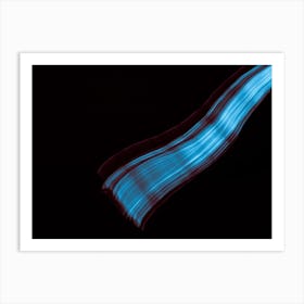 Glowing Abstract Curved Blue And Red Lines 7 Art Print