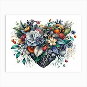 Heart Of Flowers 8 Art Print