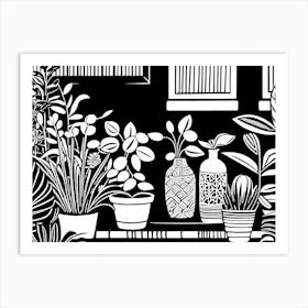 Lion cut inspired Black and white Garden plants & flowers art, Gardening art, Garden 212 Art Print