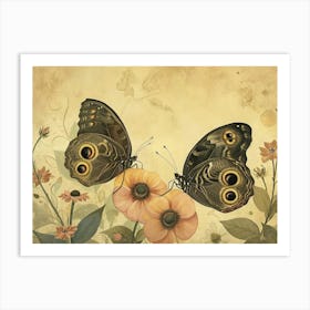 Floral Animal Illustration Butterfly 4 Art Print