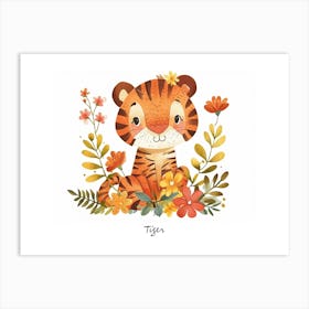 Little Floral Tiger 4 Poster Art Print