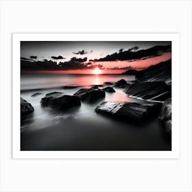 Sunset At The Beach 582 Art Print