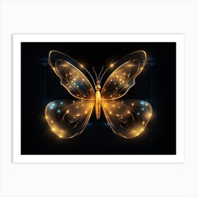 Golden Butterfly 64 Art Print