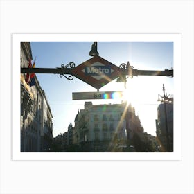 Sunshine At "Sol" Metro Station In Madrid Art Print