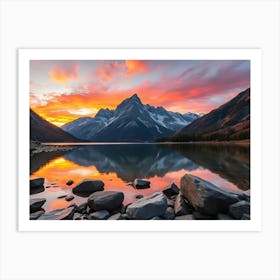 Sunset In The Mountains 2 Art Print