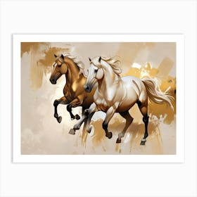 Two Horses Running 7 Art Print