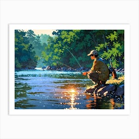 Fishing In The River 1 Art Print