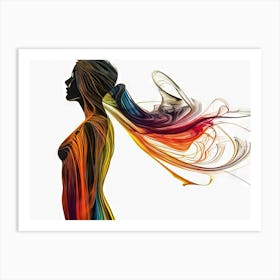 Woman With Rainbow Hair Art Print