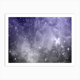 Light Purple Grey Galaxy Space Background Art Print